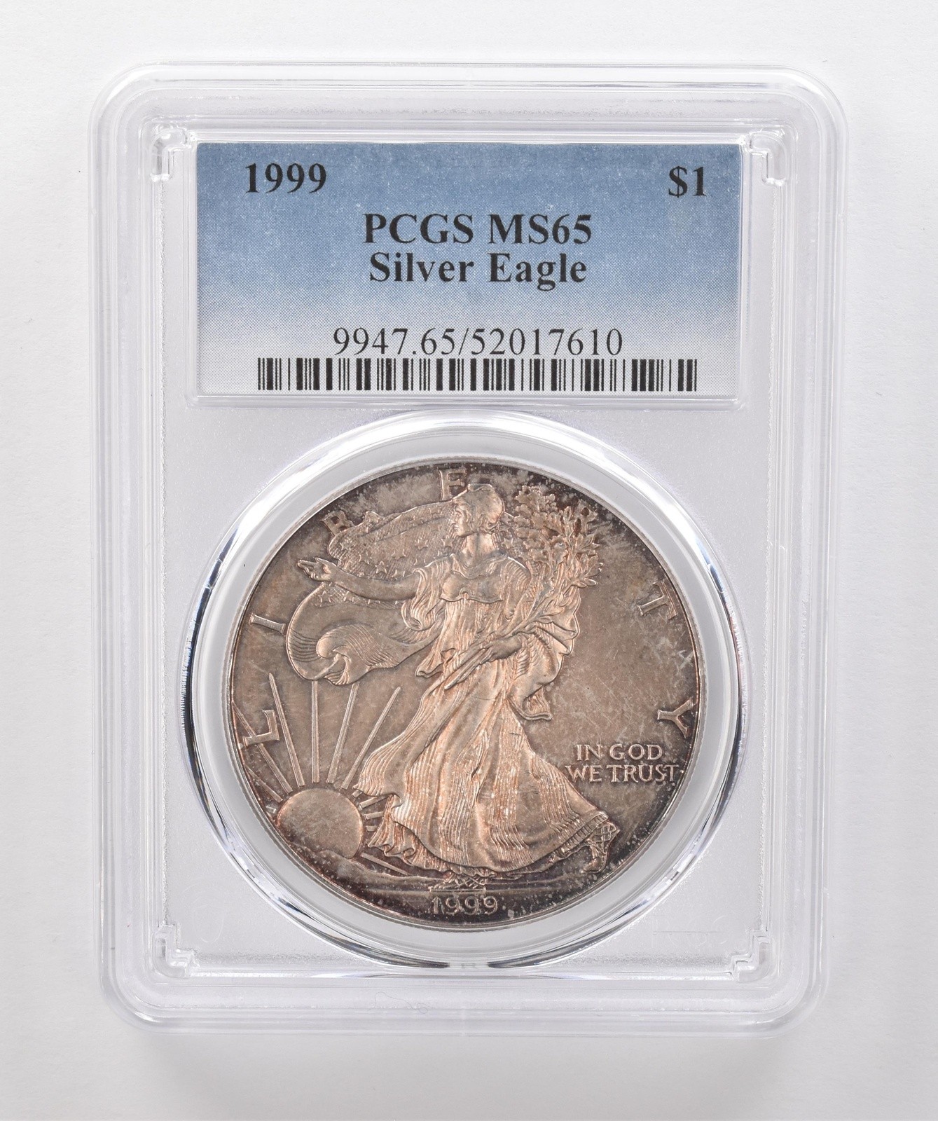 1999 American Silver Eagle MS65 PCGS Beautiful Tone *1976