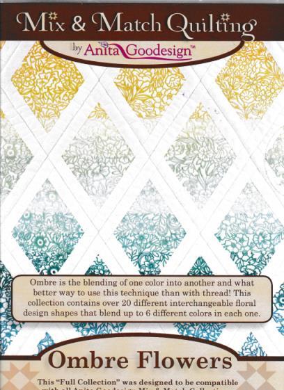 Anita Goodesign Mix & Match Quilting: Ombre Flowers embroidery blending colors