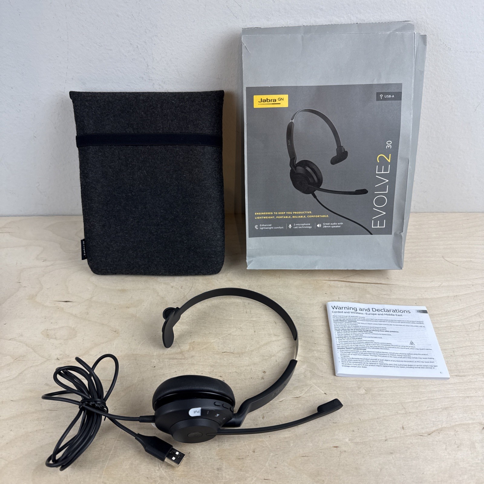 Jabra Evolve2 30 UC Stereo USB-A with 2 Built-in Microphones Work Wired Headset