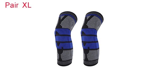 Horizontal Stripes Knee Pads x Large Black Blue 1 Pc