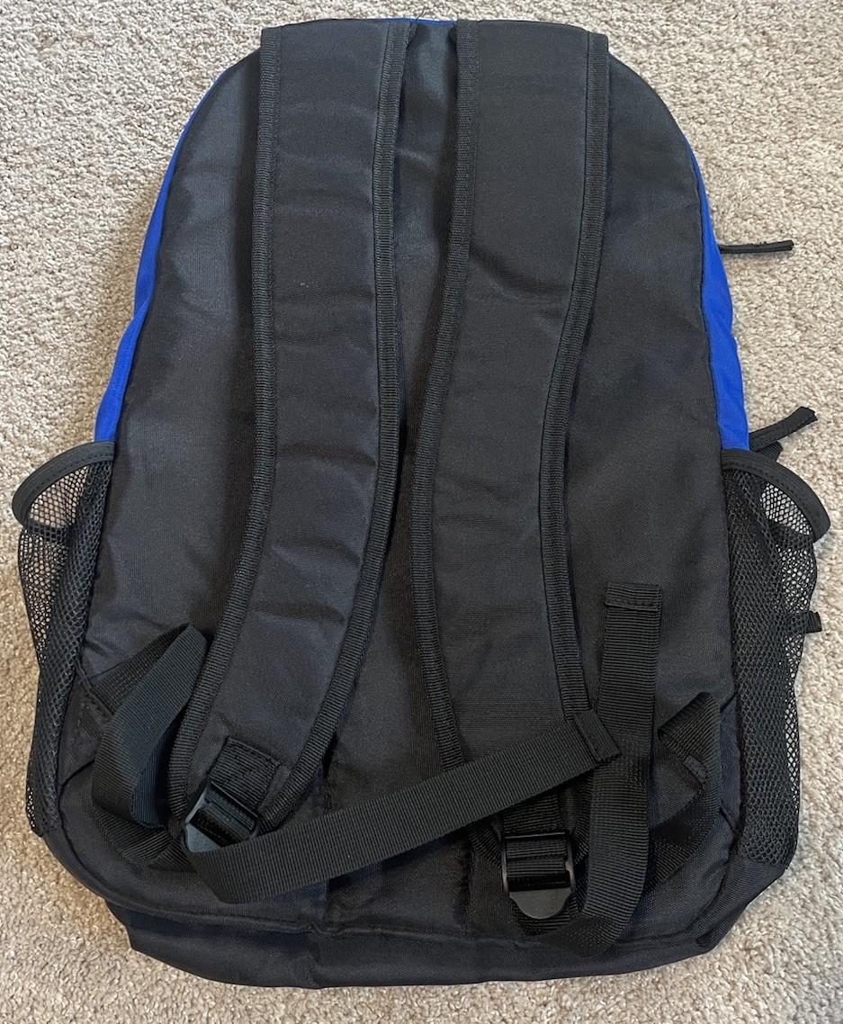 Sea World Blue Logo Zip Adjustable Polyester Backpack