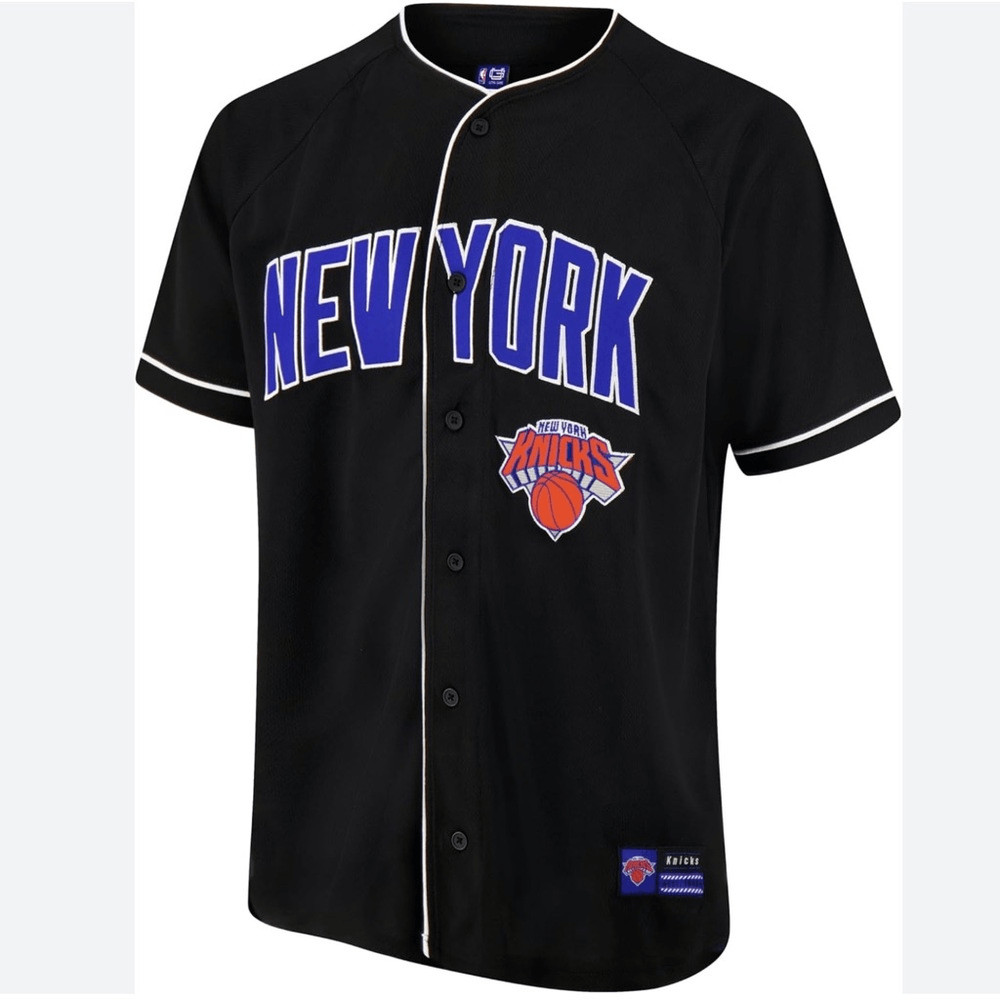 NBA Ultra Game Mesh Button Down Baseball T-Shirt, New York Knicks, Medium, NWT