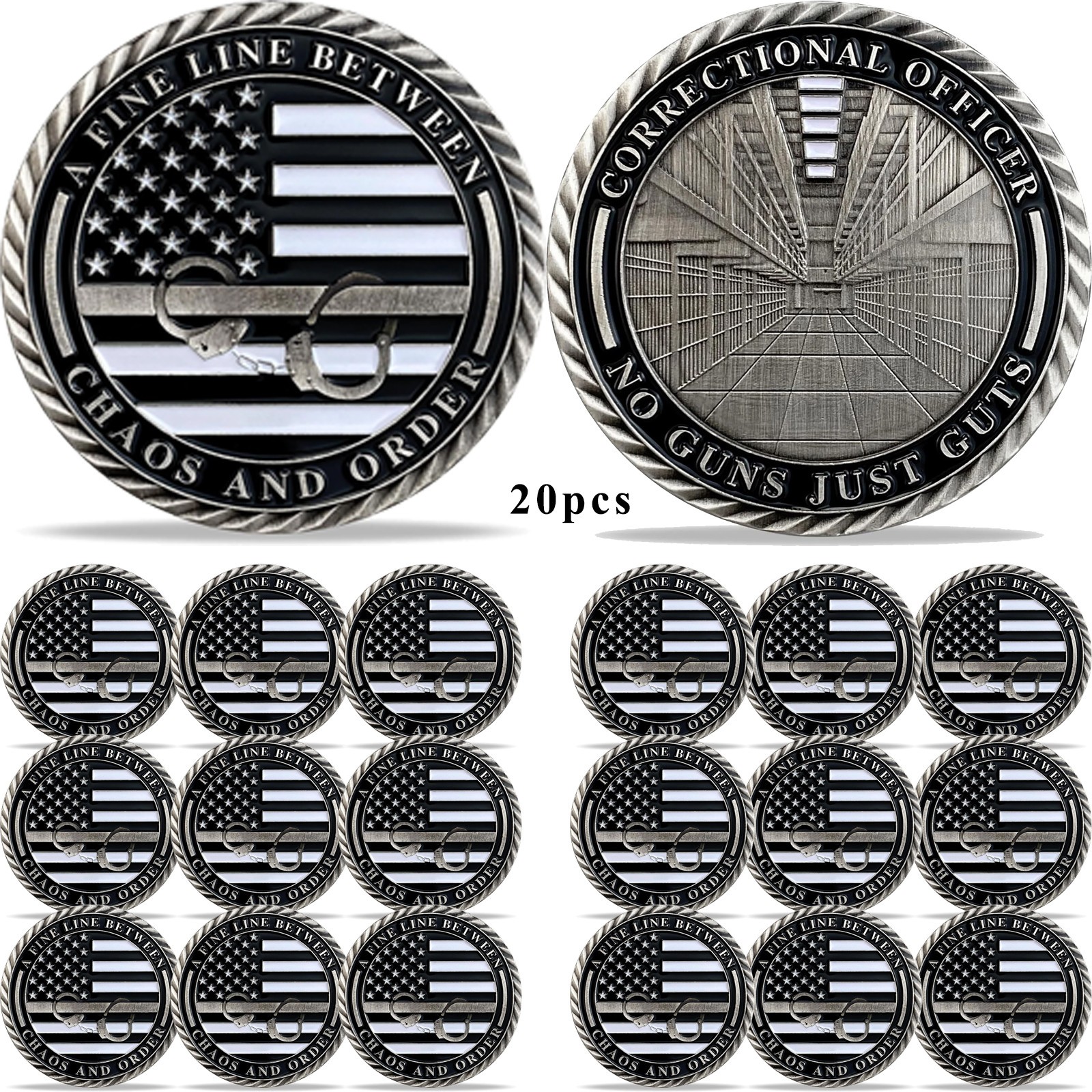 20pc Police Corrections Officer Challenge Coin Correctional Officer Thanks Gifts