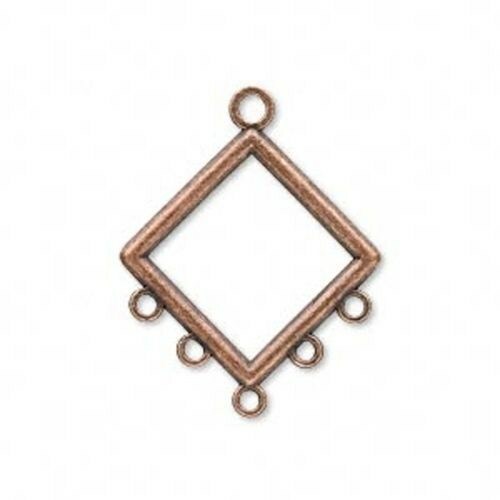 Antiqued Copper Diamond Connectors Earring Findings 2 pcs
