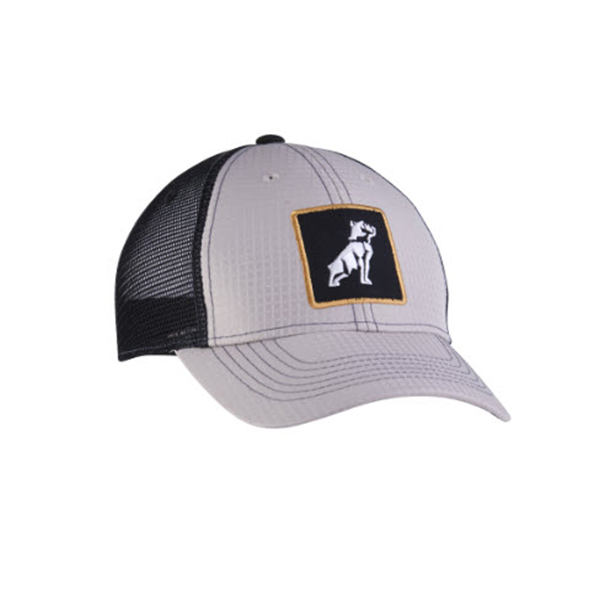 Mack Trucks Bulldog Logo Pattern Grey w/Mesh Back Hat Plate Patch Cap