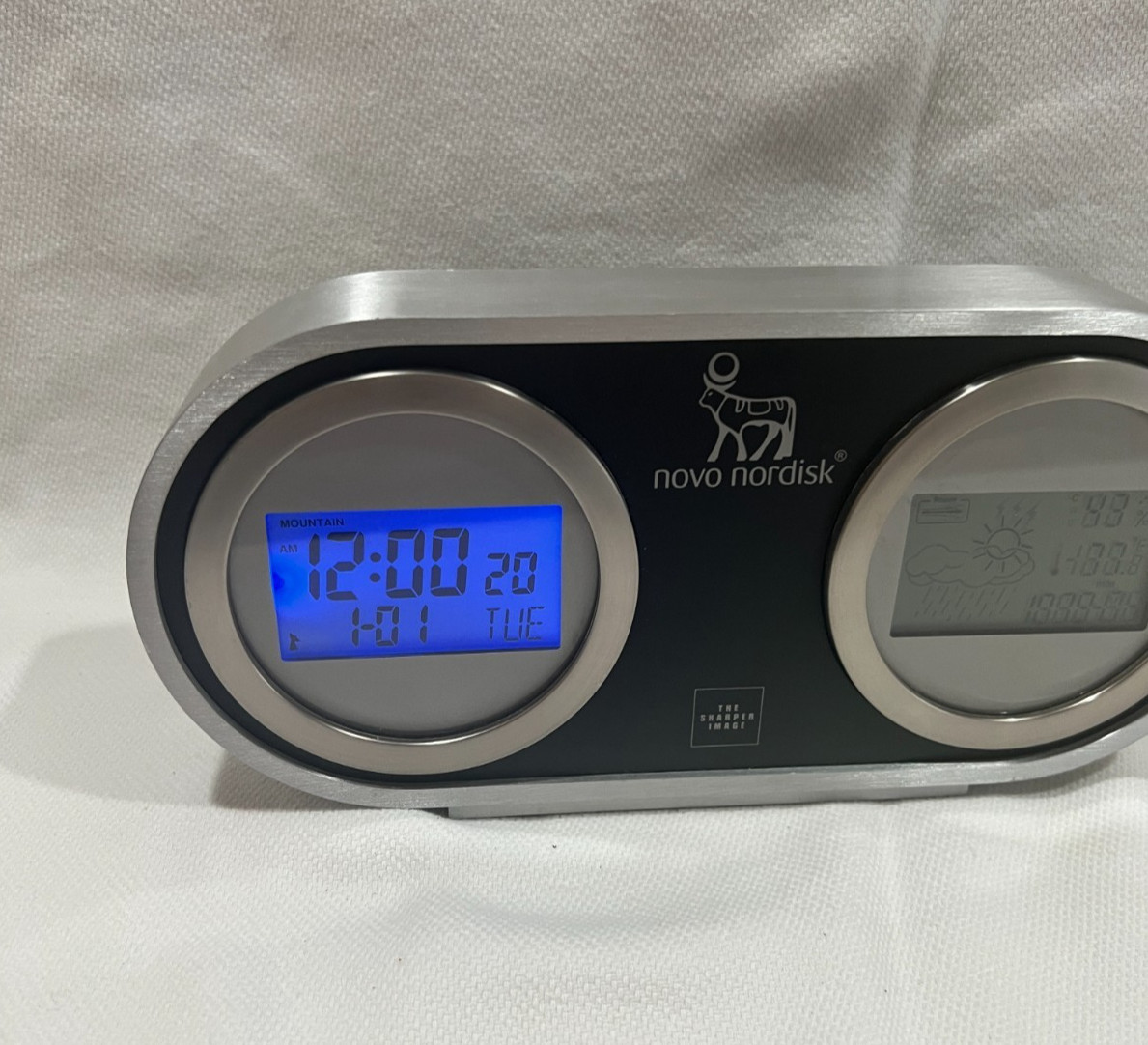 Sharper Image Hadrons Atomic Clock and Weather Station ~ Tested Novo Nordisk