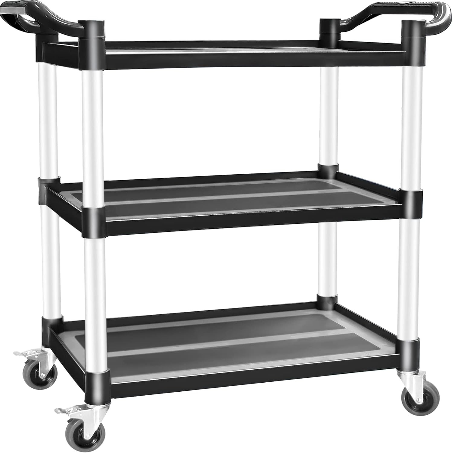 Utility Cart W/ Wheels 3 Tier Rolling Cart Food Cart Plastic Heavy Duty Utility