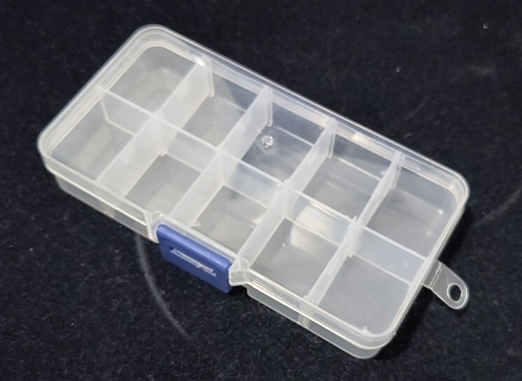 3-Pack 10-Grid Plastic Box Organizer Bead Components DIY Jewelry Storage Blue