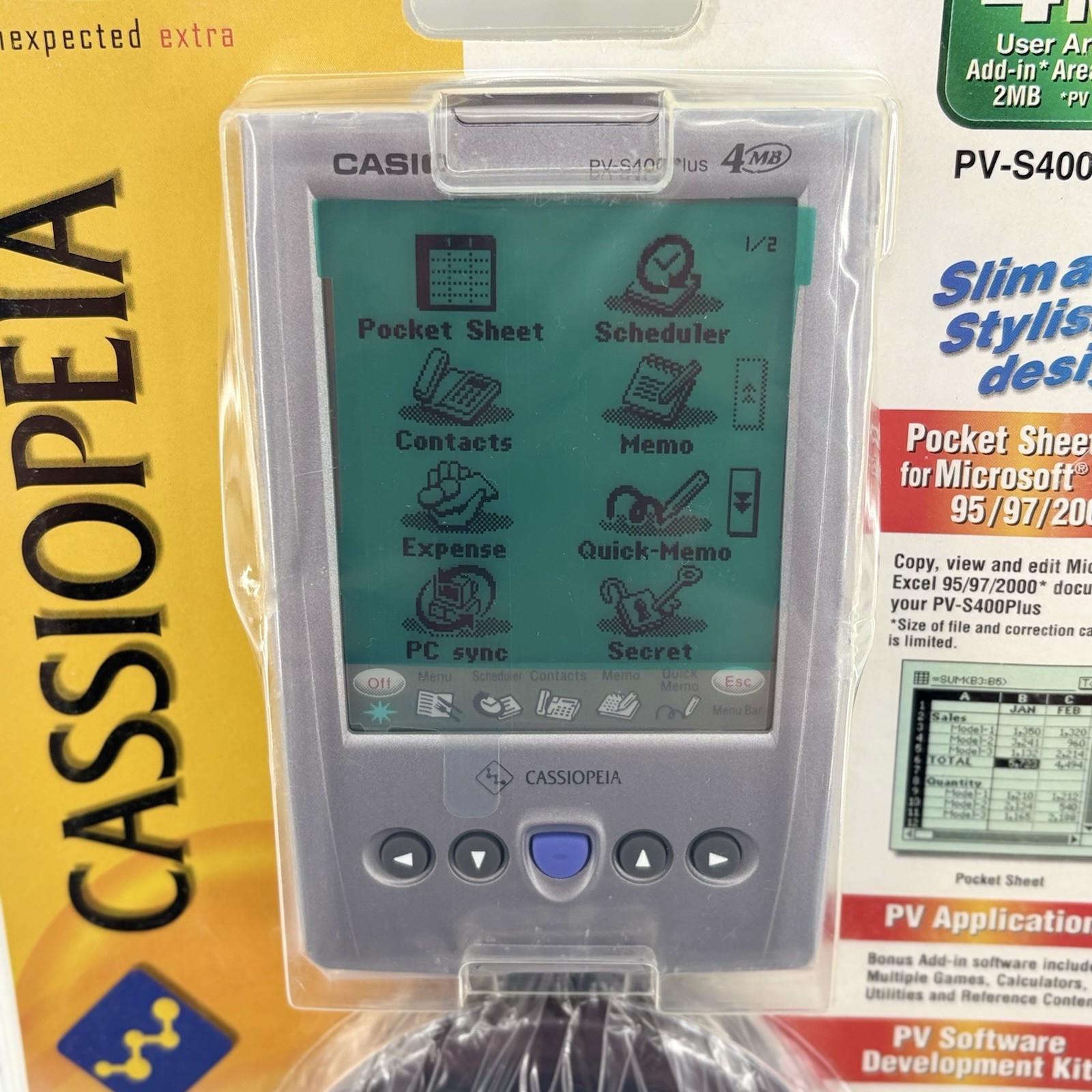 Casio Cassiopeia Pocket Viewer PV-S400 Plus 4mb Memory Pen-Touch Sealed Read Ds!
