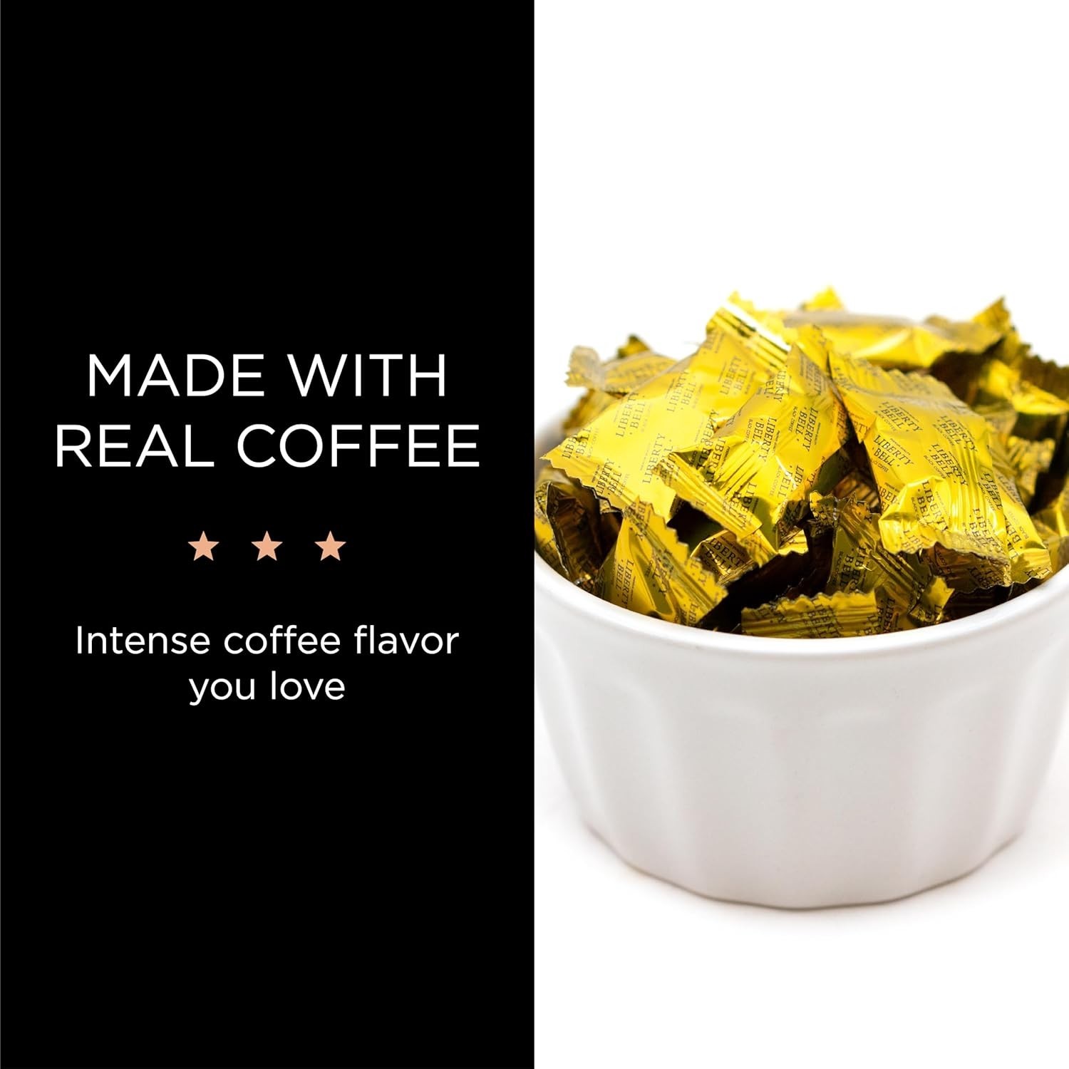 Coffee Latte-flavored Hard Candy | 1 Pound Bag - Approx. 125 Count | Caffeinated