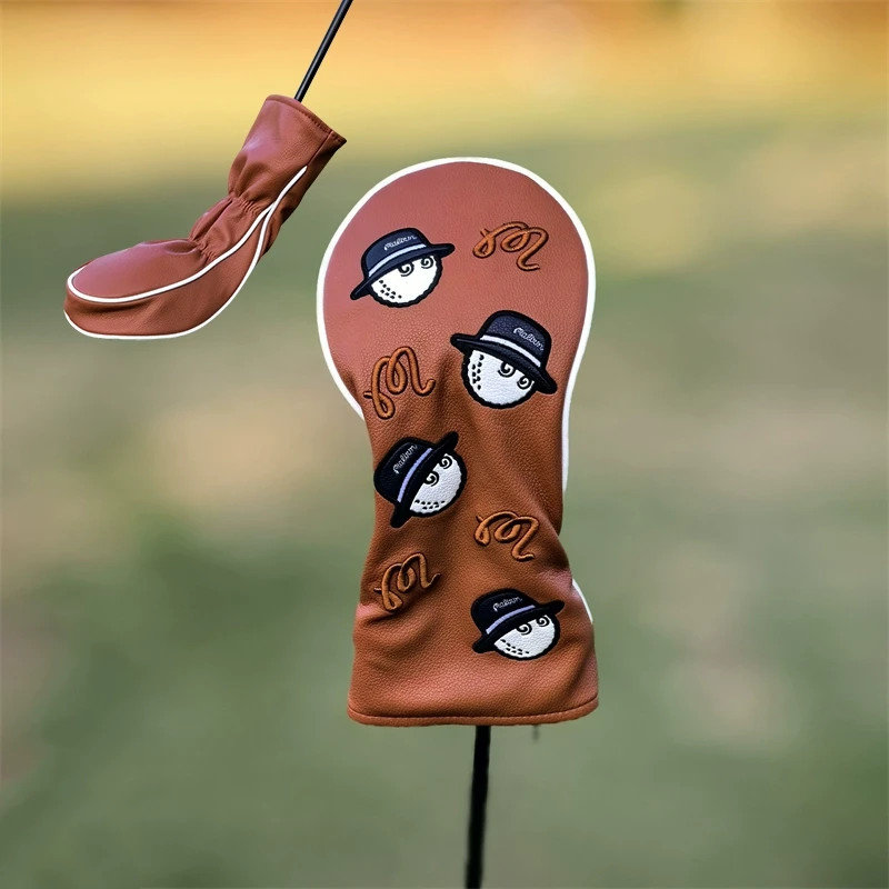 Malbon Golf Club Headcovers Fisherman Hat Chocolate, Wood Driver Hybrid Putter