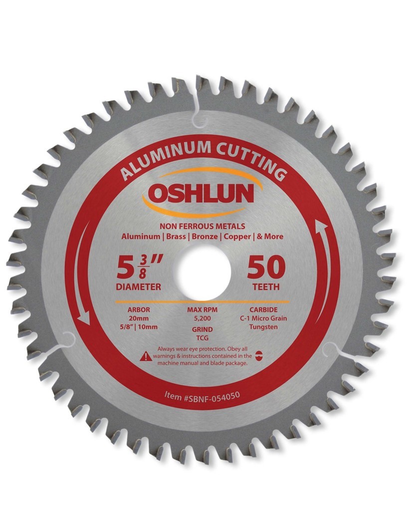 Oshlun SBNF-054050  5-3/8" 50 Tooth TCG Aluminum Cutting Saw Blade
