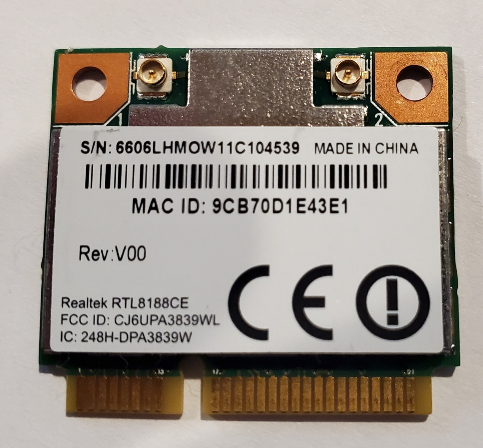 PA3839U-1MPC GENUINE TOSHIBA WIRELESS CARD ASSEMBLY SATELLITE C875(A)(CA78)