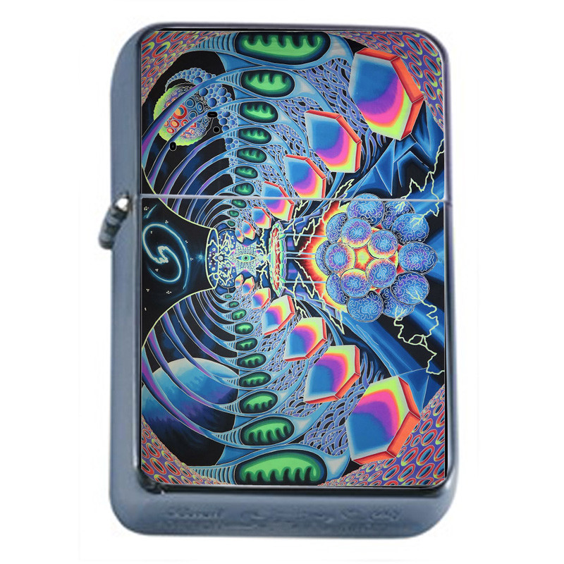 Abstract Cosmic Em1 Flip Top Oil Lighter Wind Resistant