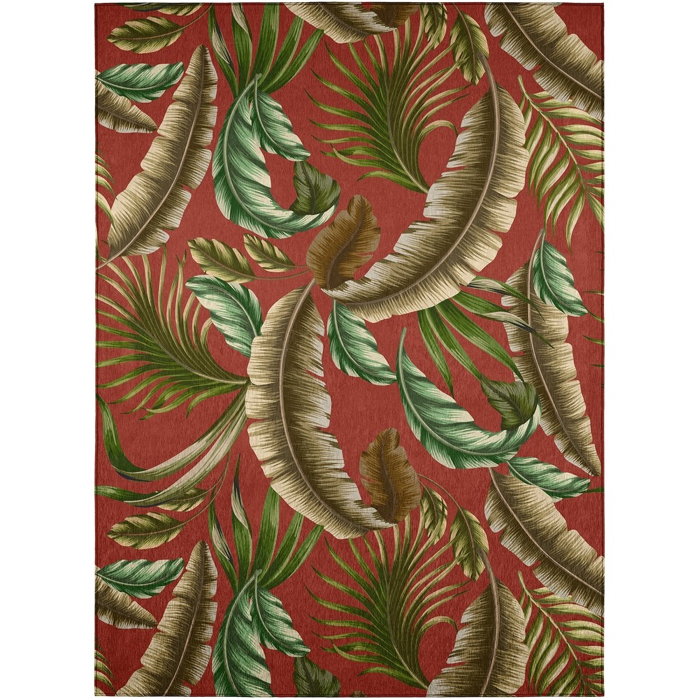 Dalyn Tropics Floral Area Rug Polyester Abstract TC1 Red Carpet Indoor/Outdoor