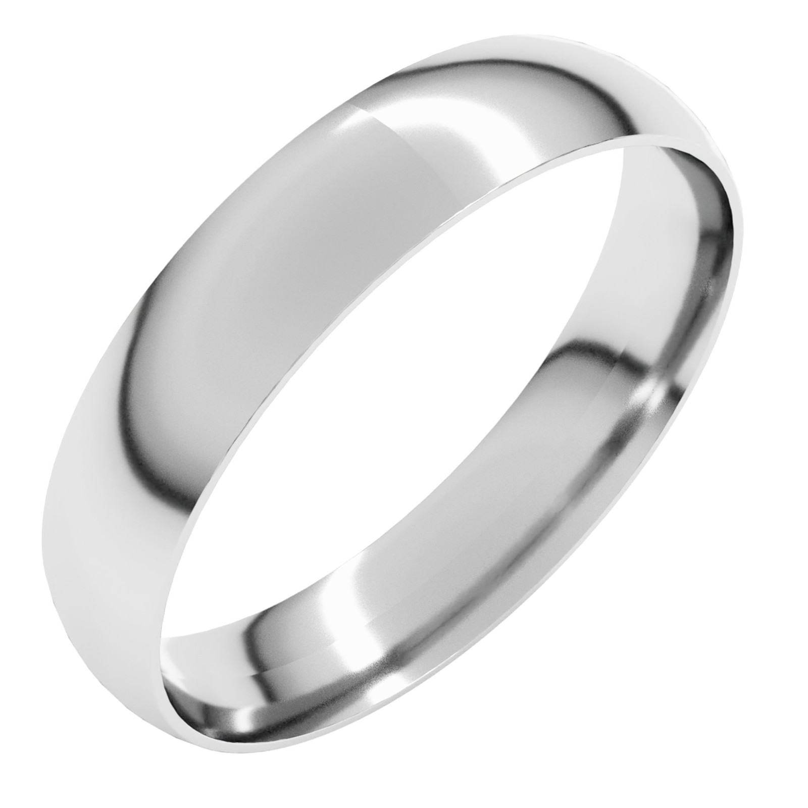 Platinum 4 mm Half Round Comfort Fit Wedding Band