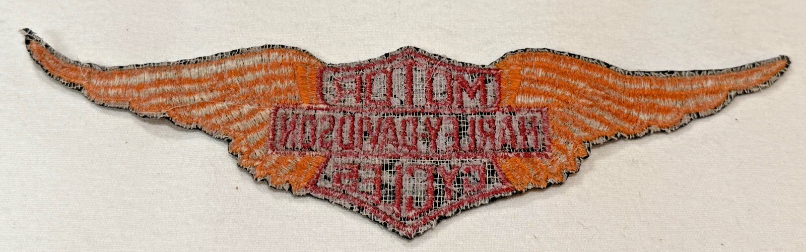Harley Davidson Motorcycles Orange Wings 12" long Back Jacket Vest Patch HD