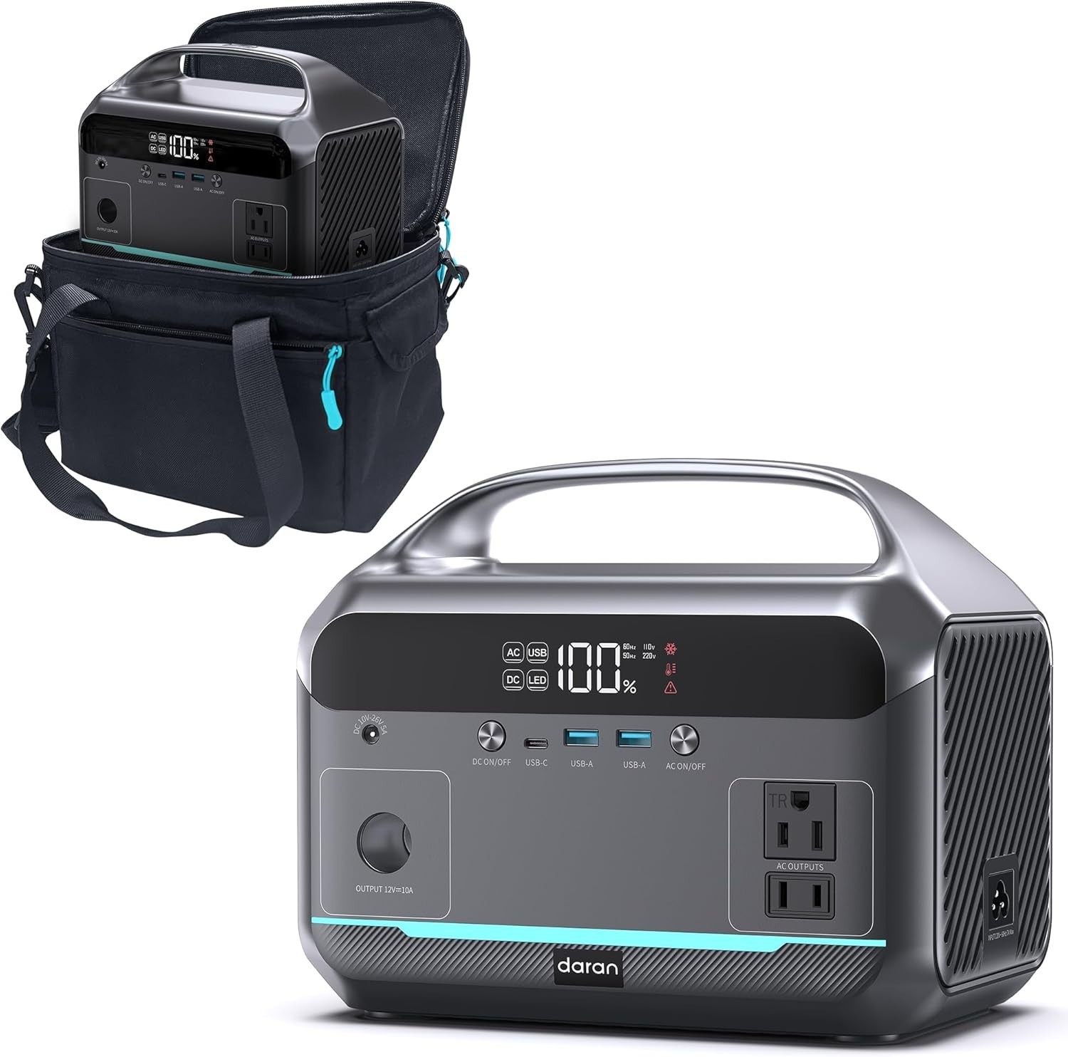 Portable Power Station Bank 90,000mAh LiFePO4 Battery 350W (600W Peak) AC Solar