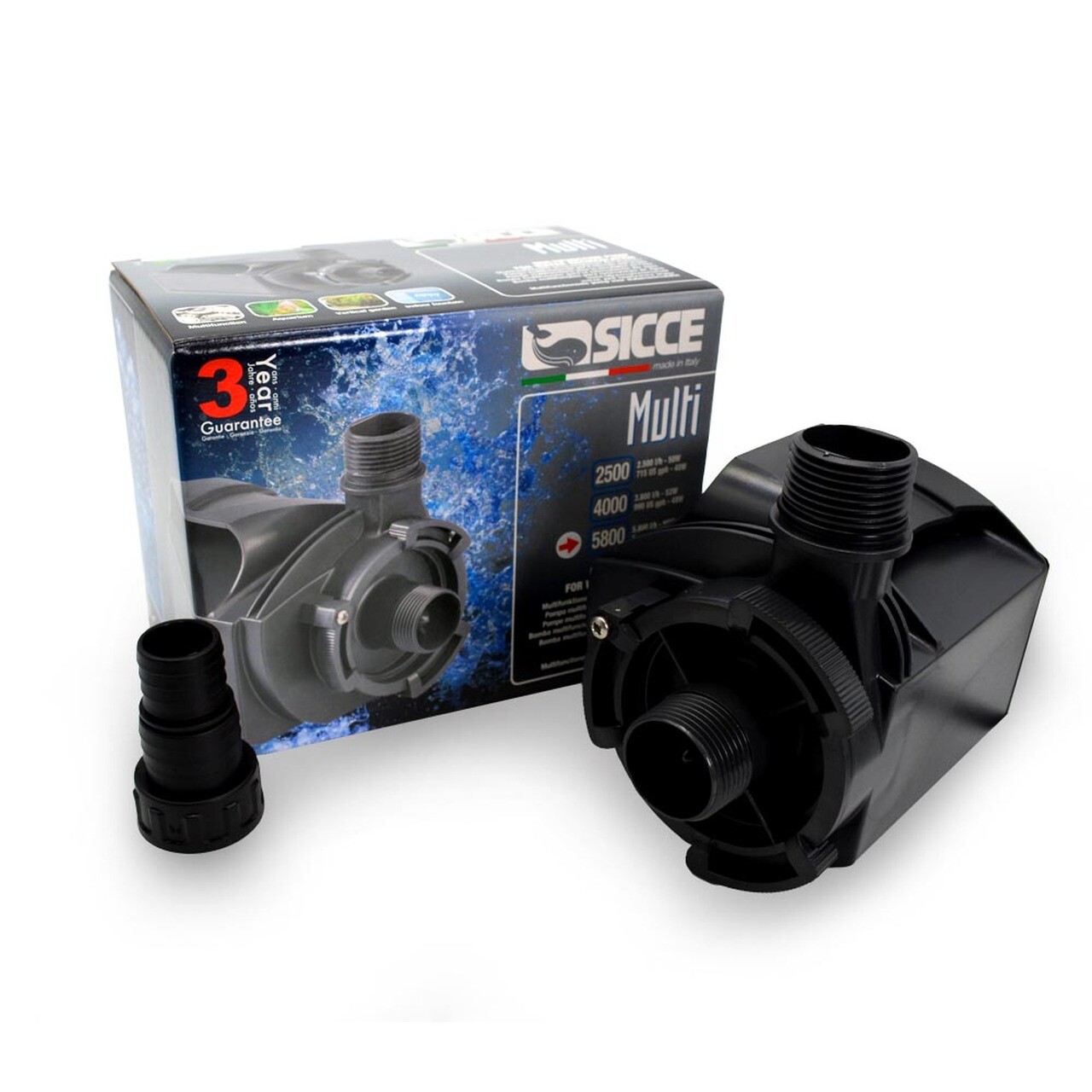 SICCE 5800 MULTI QUIET SUBMERSIBLE MULTIFUNCTION CIRCULATION PUMP 1500 GPH