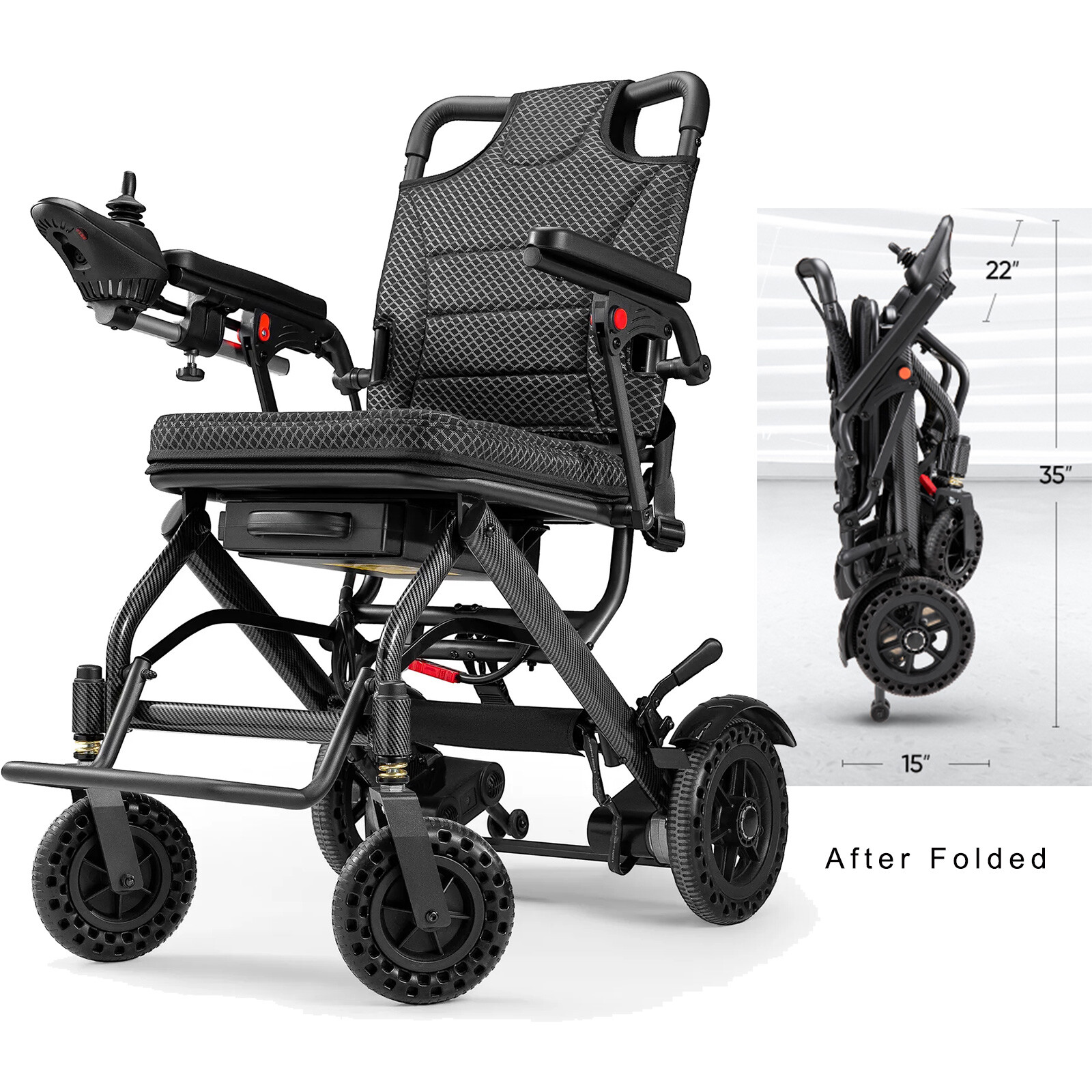 Used Foldable Electric Wheelchairs Intelligent Lightweight For Airline Adults