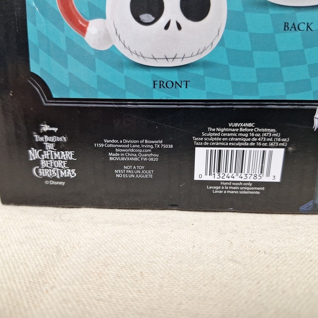 Nightmare Before Christmas - Santa Jack Skellington 16 Oz. Sculpted Ceramic Mug