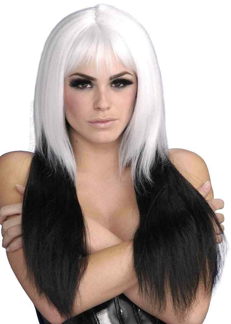 Dipped Darkness Wig Gothic Vamp Fancy Dress Halloween Costume Accessory 2 COLORS