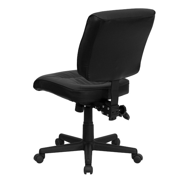 Flash Furniture Go-1574-Bk-Gg Leather Task Chair, 22 1/4-, No Arm, Back, Seat,
