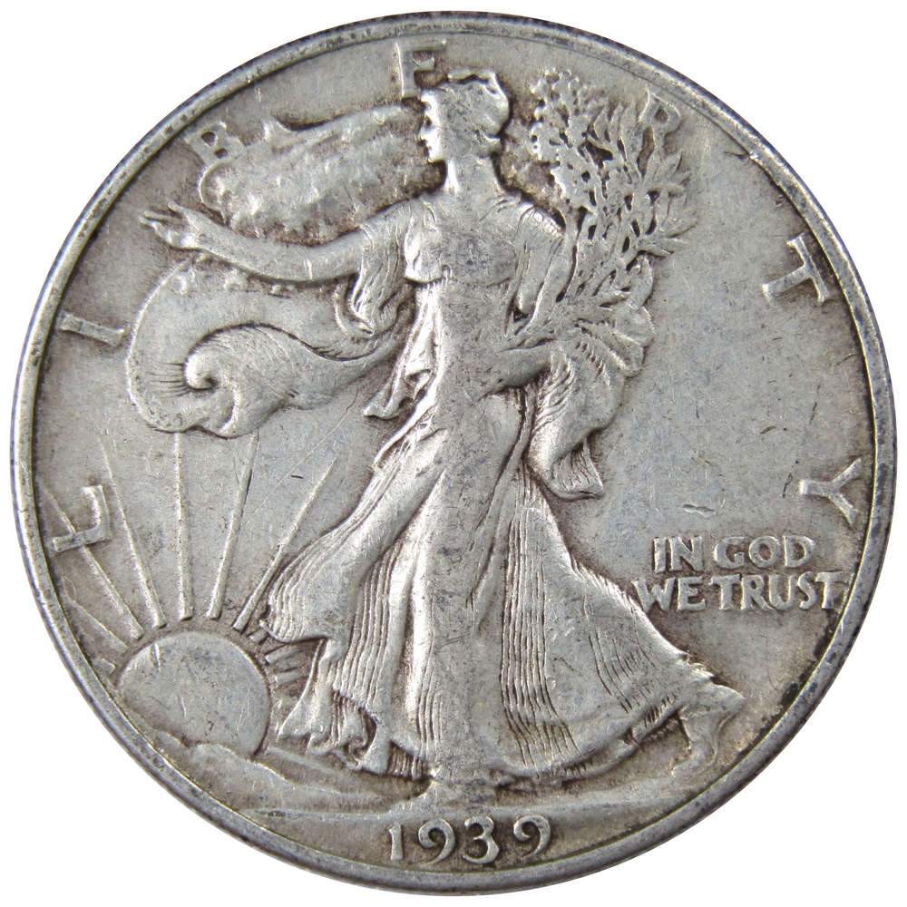 1939 Liberty Walking Silver Half Dollar VF Very Fine 50c Coin