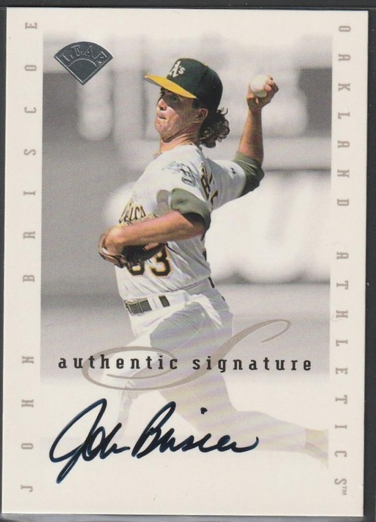 030,1996 Leaf Signature, Original Autograph of John Briscoe, Athletics