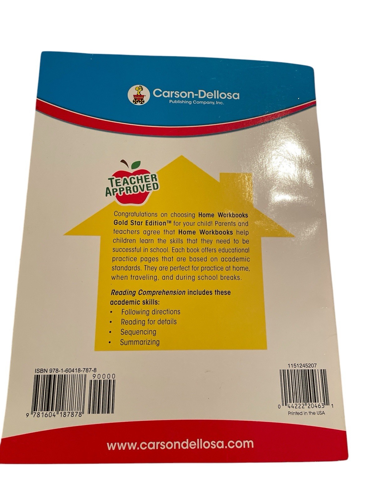 Carson Delosa Reading Comprehension practice, workbook for first graders