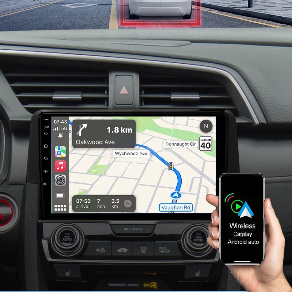 64G 8Core Android14 Carplay Car Stereo Radio For Honda Civic 2016-2020 GPS BT5.0