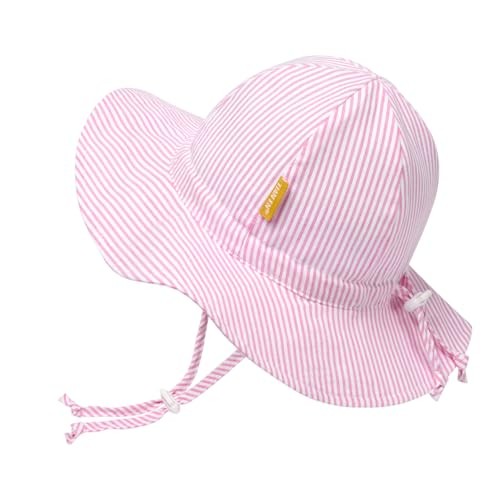 Baby Girl Sun Hat with UPF 50+ Outdoor Adjustable Toddler 2-4T Pink Stripe