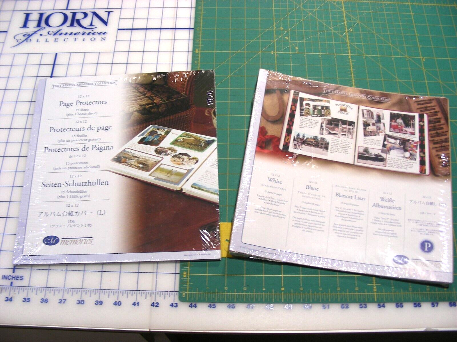 CREATIVE MEMORIES 12 X 12 Scrapbook pages - WHITE pages & Page protectors