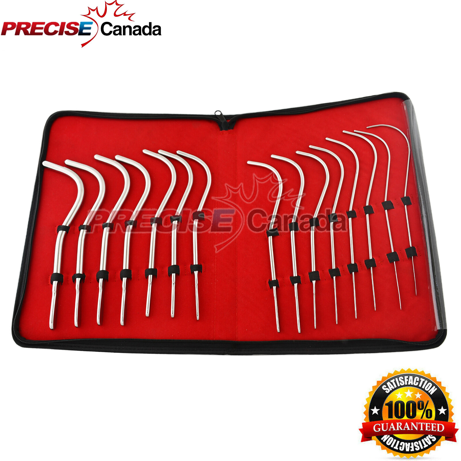 Guyon Sound Kit, Medical Surgical Steel 15 Pcs Sounding Set DS-1346-215