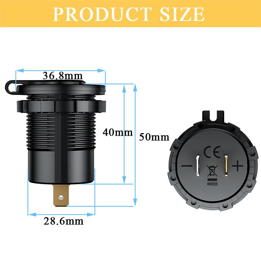 12V Dual USB Car Fast Charger Cigarette Lighter Socket Adapter For Cell Phone