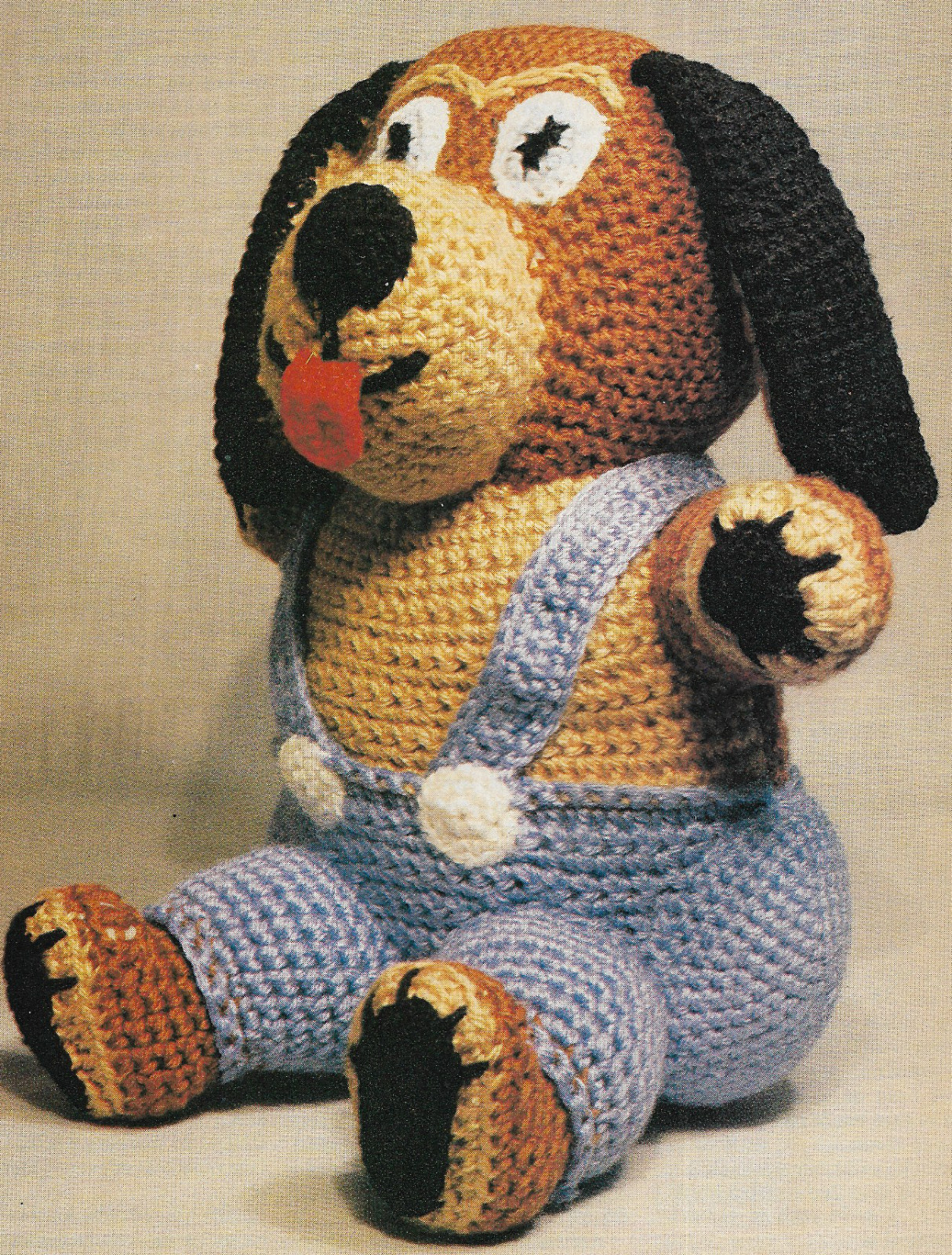 vintage, Huggley Hound Toy crochet pattern instructions