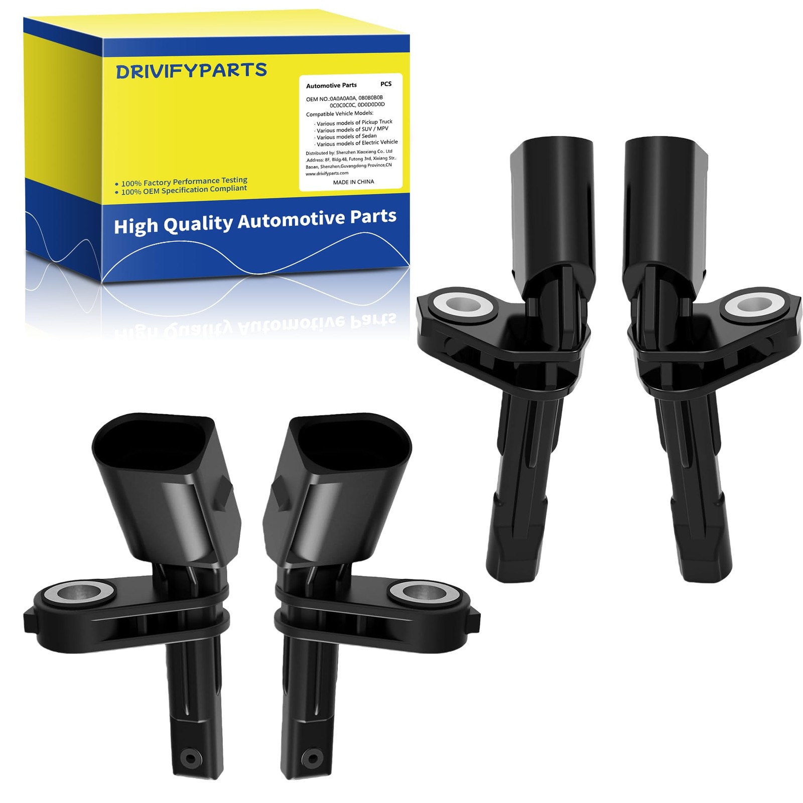 ABS Wheel Speed Sensor Front Rear Left Right Compatible with Volkswagen and A...