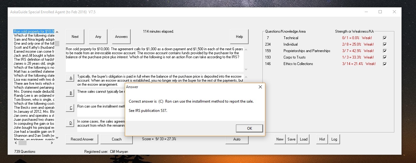 Cert Exam Simulator Software for SEE Enrolled Agent (EA) Review