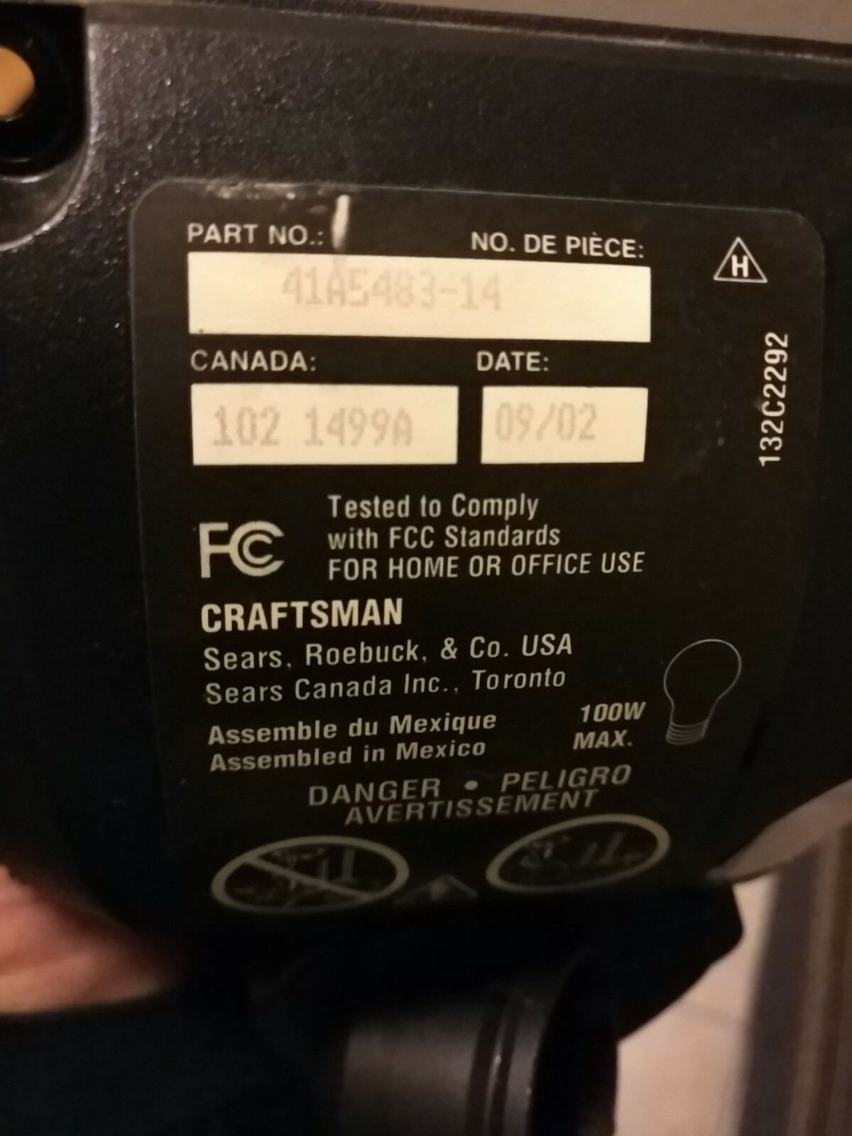 "MAIL IN REPAIR SERVICE"  Craftsman 3/4 HP 41A5483-14  Logic Board