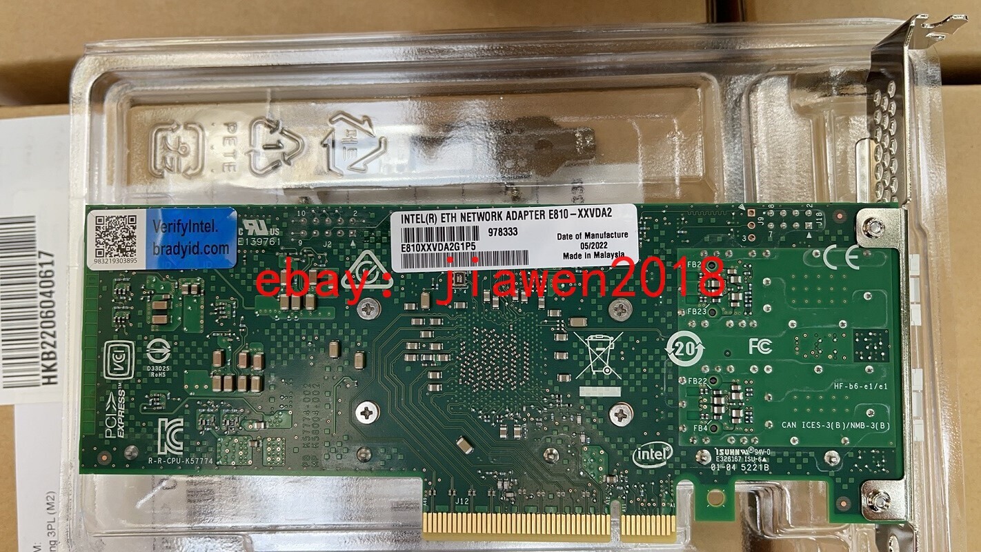 E810-XXVDA2 Intel 25GbE Intel® Ethernet Network Adapter E810 E810XXVDA2G1P5O