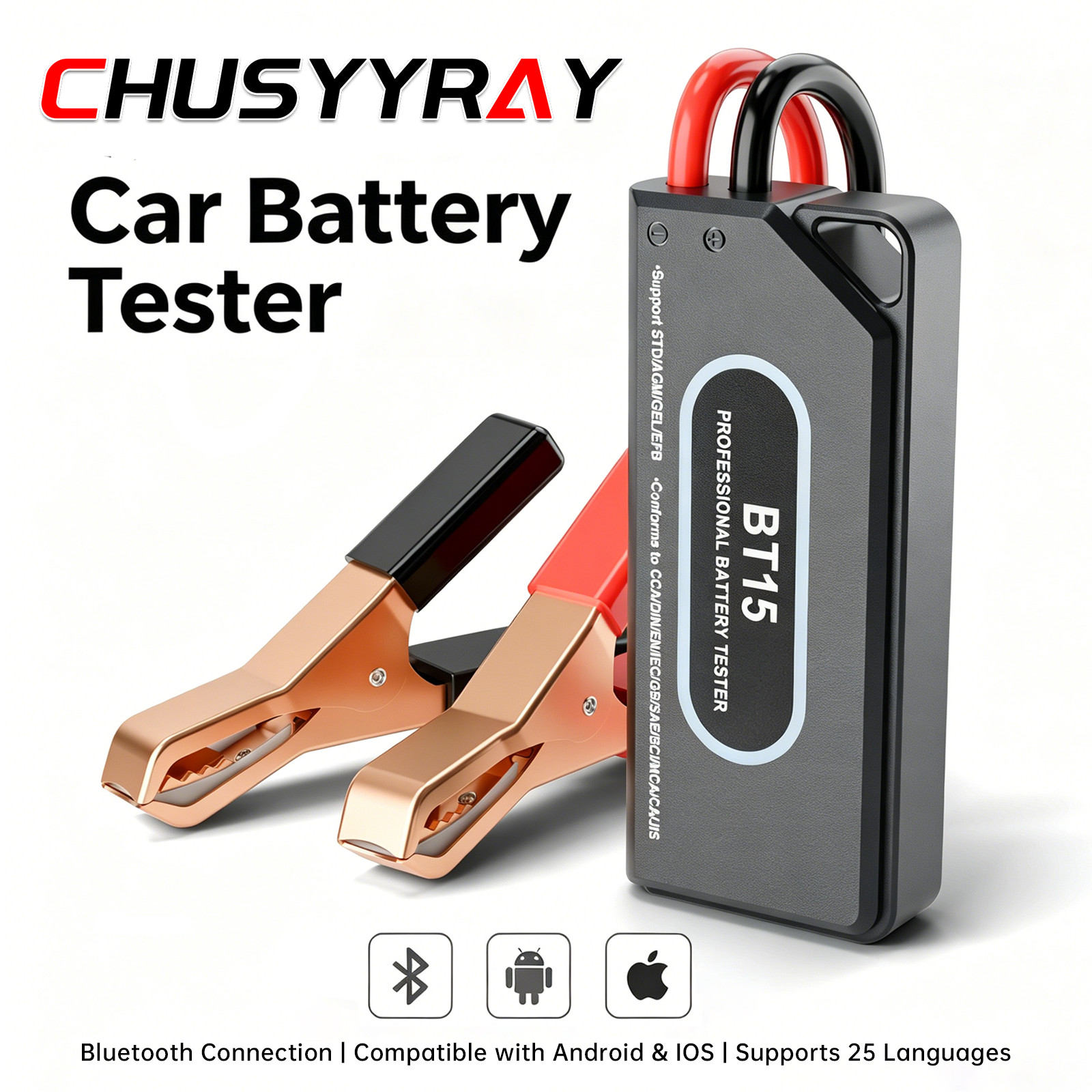 Car Battery Tester 12V 24V Load Tester Charging Cranking Analyzer