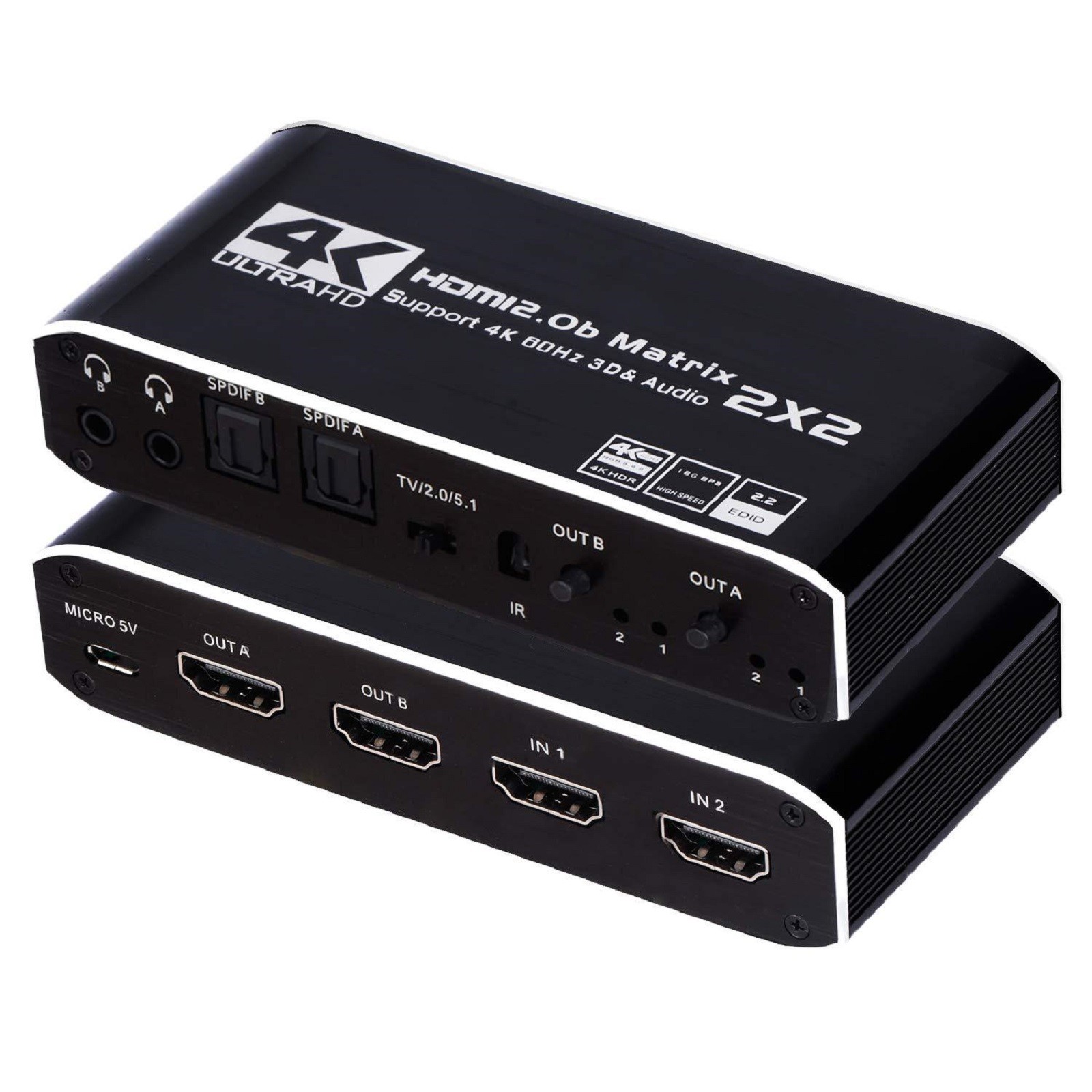 2 in 2 out 4K HDMI Matrix Switch 2x2 Full HD 1080P Video Processor Adapter C
