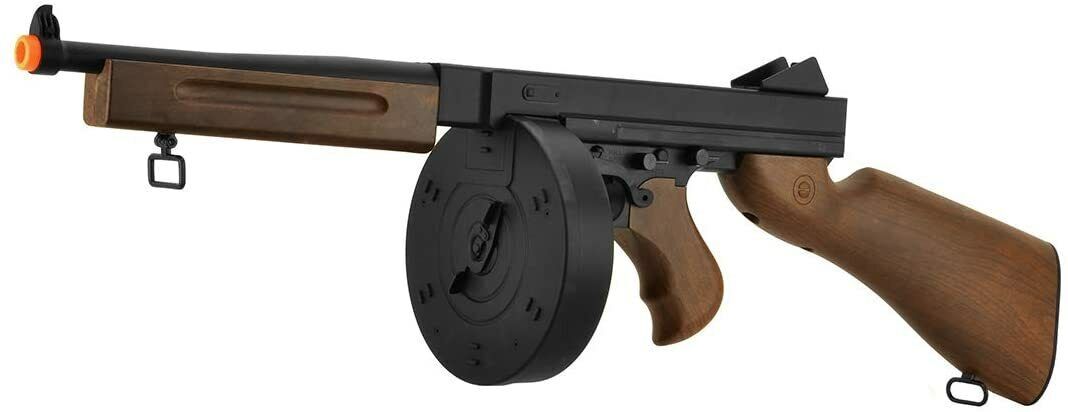 AGP Multi Option Well Thompson M1A1 AEG Airsoft Gun Tommy Gun Rifle Wood Color