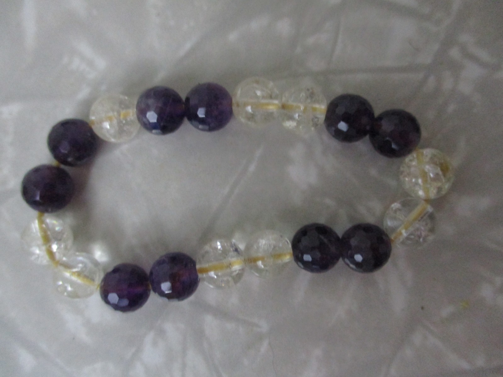 Amethyst gemstone stretch bracelet birthstone hippy rocks