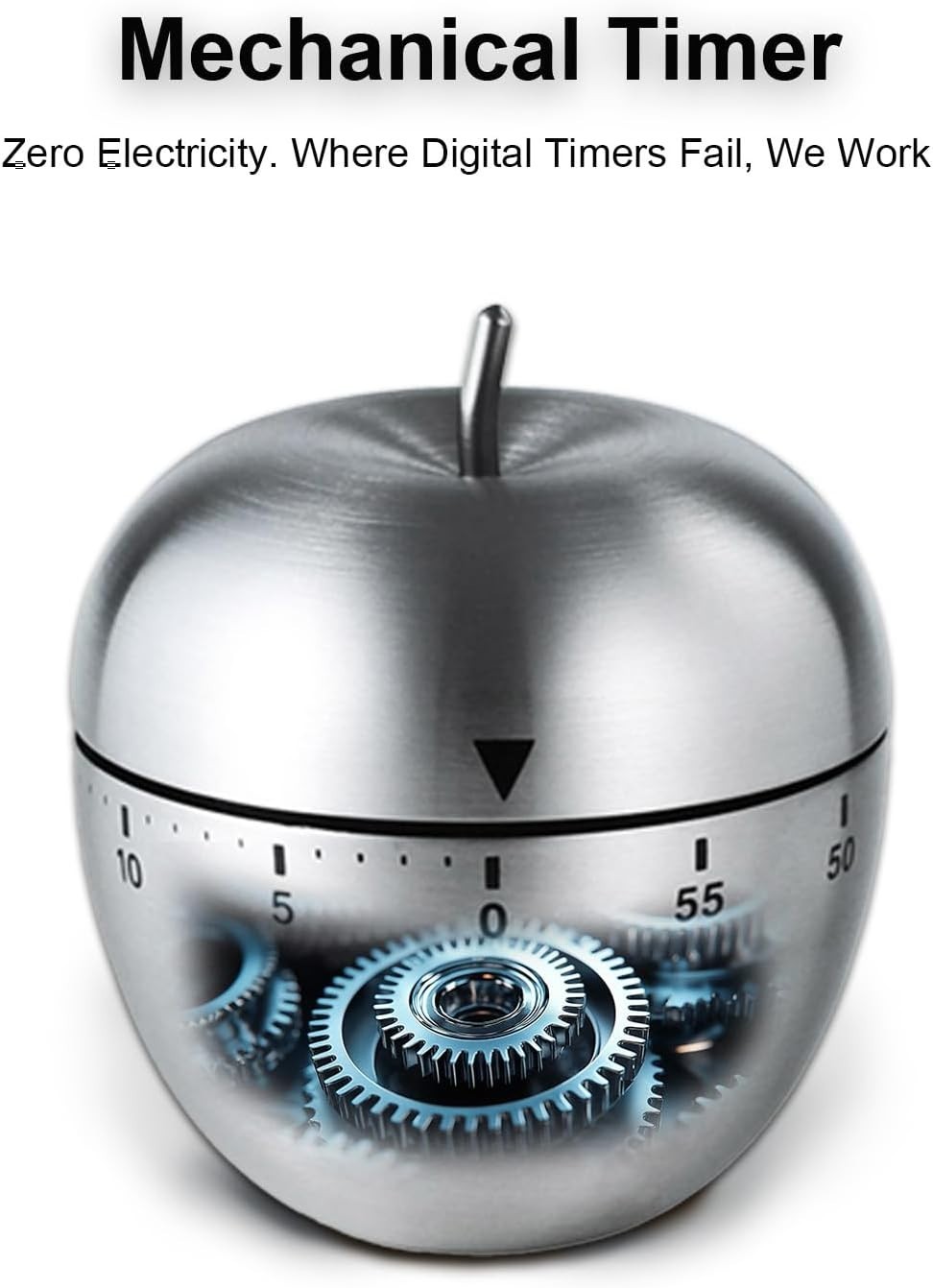 Apple Stainless Steel 60-Minute Kitchen Timer