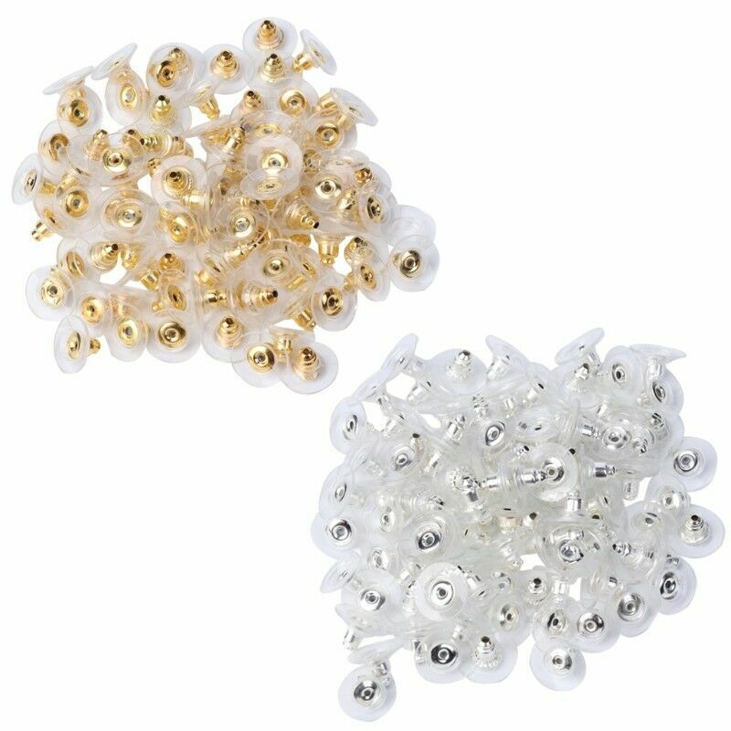 100pcs Hypoallergenic Earring Backs for Heavy Earrings Stoppers Plastic Disc