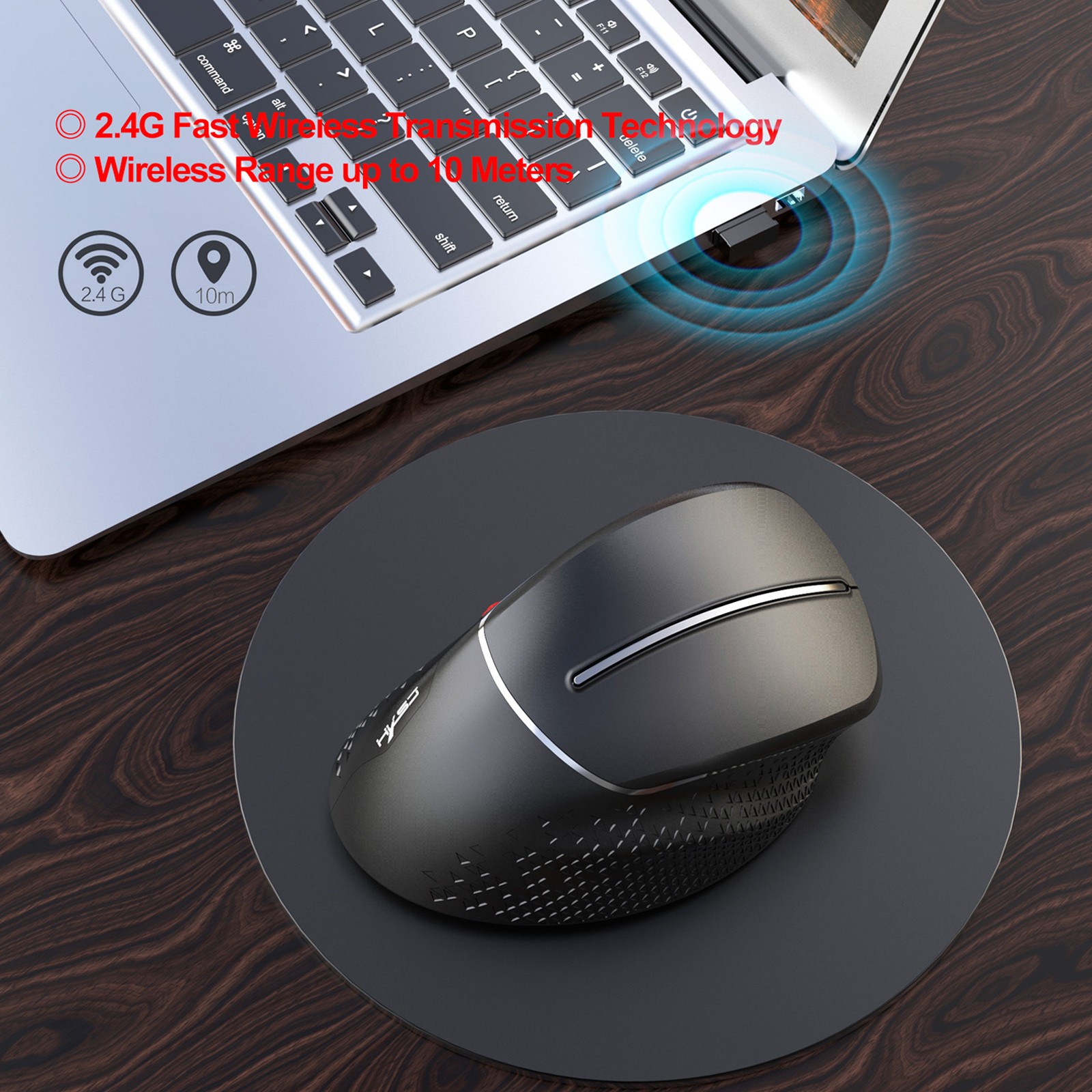 Wireless Vertical Mouse 2.4G Ergonomic Vertical Gaming Mouse 6-Button Desig EBSE