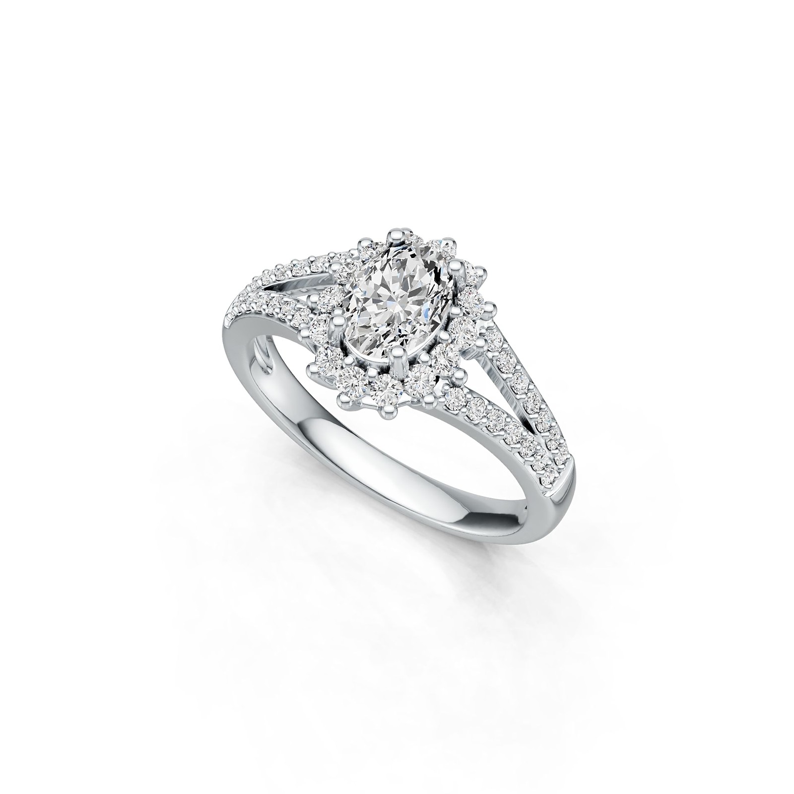Sterling Silver Semi Mount Ring Setting Oval OV 7X5mm Halo