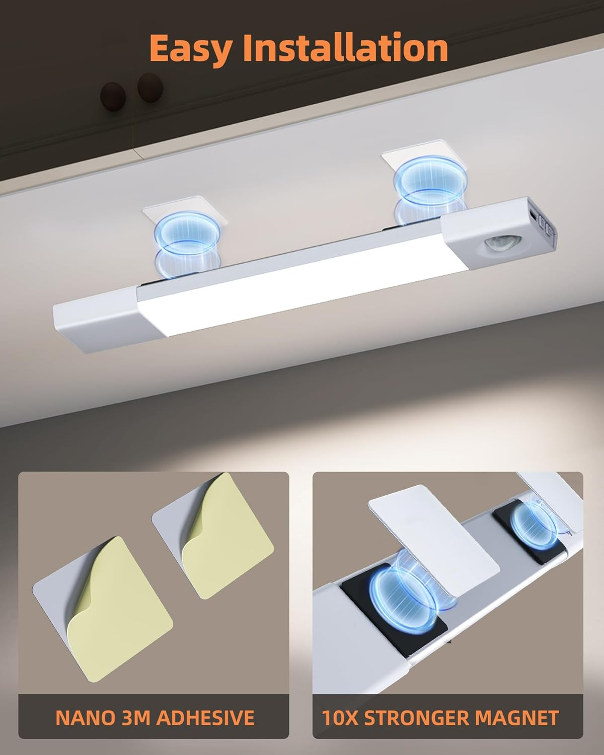 Rechargeable Motion Sensor LED Under Cabinet Lighting - 16 Pcs Bundle