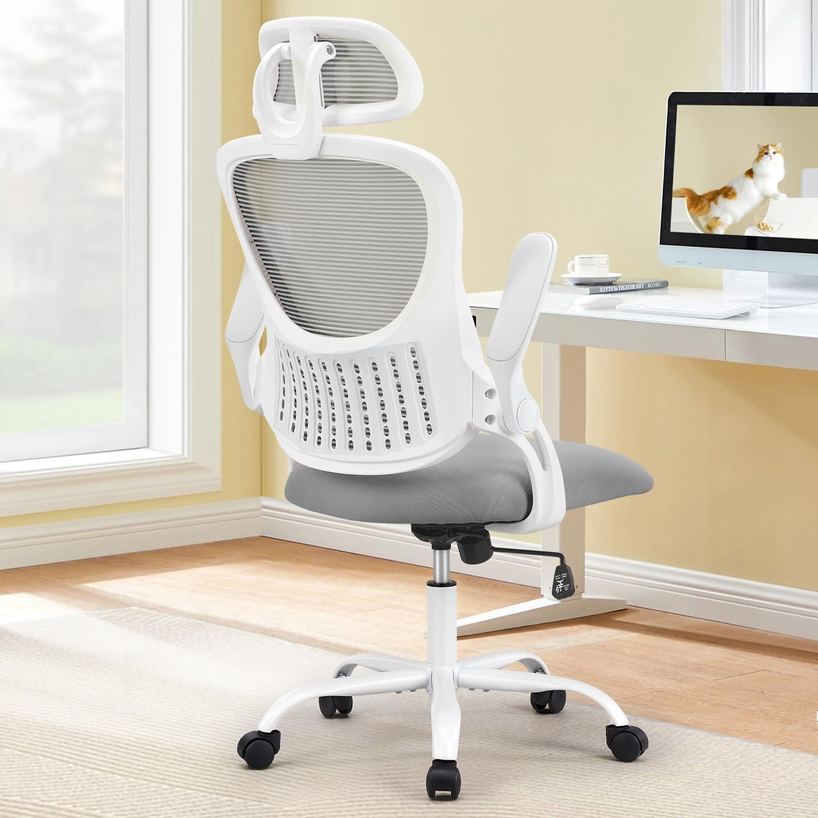 Home Office Desk Chair, Ergonomic High-Back Mesh Rolling Work Computer Chairs...
